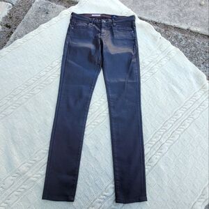 Adriano Goldschmied The Legging Ankle Coated Faux Leather Jeans sz 28R Chocolate